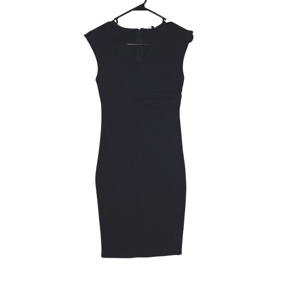 FASHION NOVA Black Sleeveless BodyCon Dress Medium Criss Cross Back V Neckline